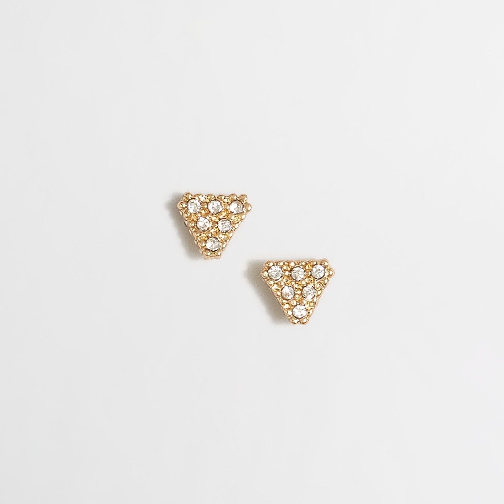 JCrew Gold Pave Triangle Stud Earrings Nwt 19 8$